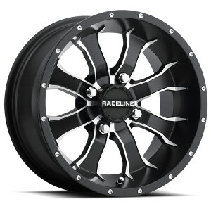 �yUSA�݌ɂ���z Raceline A77 Mamba 12x7in / 4x110 BP / 10mm Offset / 83.8mm Bore - Black & Machined Wheel rclA7727011-52 HD�X