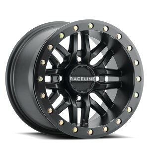 �yUSA�݌ɂ���z Raceline A91B Ryno 15x8in / 4x137 BP / 10mm Offset / 110.18mm Bore - Satin Black Beadlock Wheel rclA91B-57037-52 HD�X