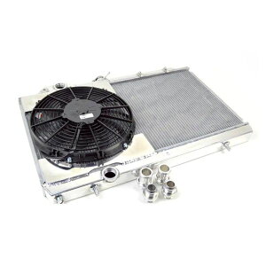 �yUSA�݌ɂ���z CSF 96-07 Mitsubishi Evo 4/5/6/7/8/9 Full-Slim Radiator w/12in Fan & Shroud/-16AN & Slip On Fitting csf7075 HD�X