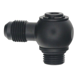 �yUSA�݌ɂ���z DeatschWerks 6AN ORB Male to 6AN Male Flare Low Profile 90-Degree Swivel - Anodized Matte Black dwk6-02-0415-B HD�X