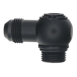 �yUSA�݌ɂ���z DeatschWerks 8AN ORB Male to 8AN Male Flare Low Profile 90-Degree Swivel - Anodized Matte Black dwk6-02-0416-B HD�X