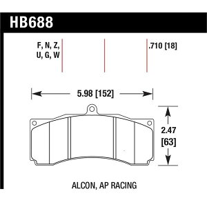 �yUSA�݌ɂ���z Hawk Alcon / AP Racing / Baer HPS Brake Pads hawkHB688F.710 HD�X