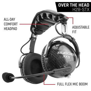 �yUSA�݌ɂ���z Rugged Radios AlphaBass Carbon Fiber Headset for STEREO and OFFROAD Intercoms Over The Head rgdH28-STX HD�X