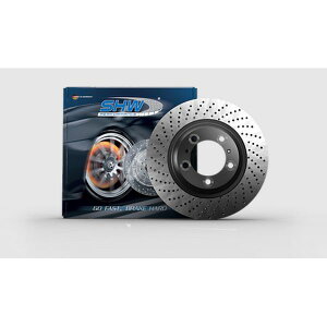 �yUSA�݌ɂ���z SHW 05-08 Porsche Boxster 2.7L Left Front Cross-Drilled Monobloc Brake Rotor (98735140101) shwPFL39871 HD�X