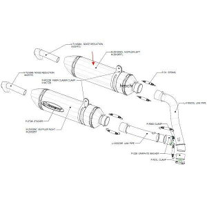 AN|rb` AKRAPOVIC yATCT[ Z-TYPE L 52/350/70X50 Z1000 J[{ M-Z01205CL HDX