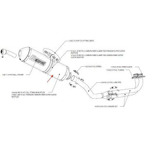 AN|rb` AKRAPOVIC yATCT[ D-TYPE E1 45/400/45 01N-06N T-MAX 500 `^ MS-H14C HDX