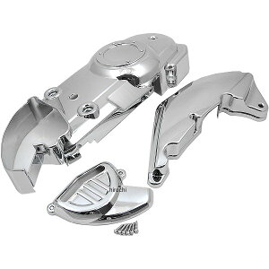 【メーカー在庫あり】 NBS バイクパーツセンター クランクケースカバー 3点セット アドレスV125G、S (CF46A、CF4EA、CF4MA) メッキ 303054 HD店