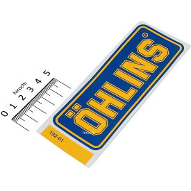 オーリンズ OHLINS ロゴステッカー 125mmx50mm ネイビー/黄 0192-01 HD店