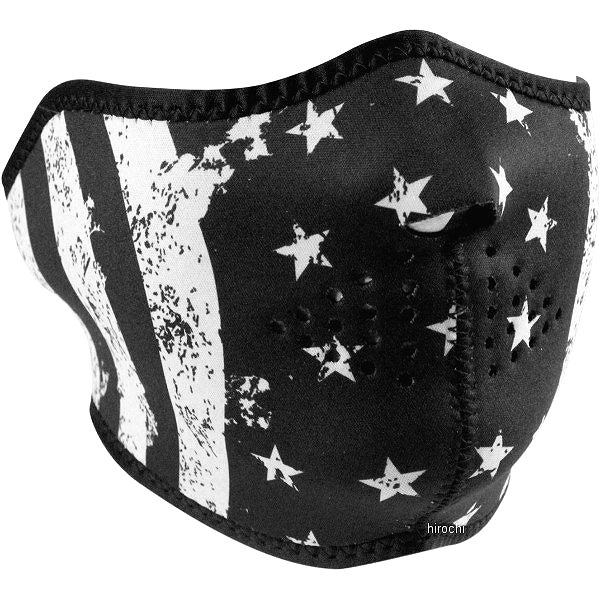 【USA在庫あり】 ザンヘッドギア ZAN Headgear ハーフフェイスマスク 黒/白の旗 2503-0279 HD店