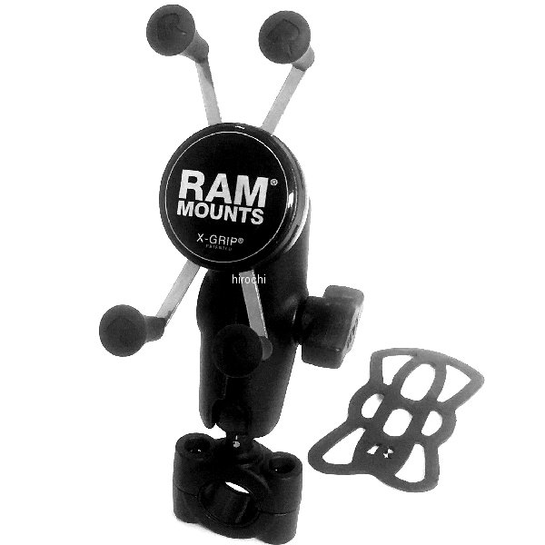 メーカー在庫あり ラムマウント RAM Mounts Xグリップ バーマウントベース スマートフォン用 黒 RAM-B-408-75-1-UN7U テザー付 １着でも送料無料 セール価格 標準アーム
