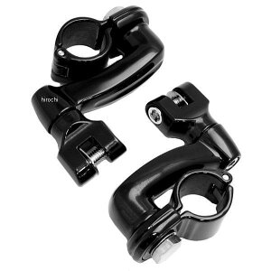 【USA在庫あり】 クリアキン Kuryakyn ハイウェイペグマウント ロングホーン オフセット 黒 1.25インチ(32mm) kur7571 HD店