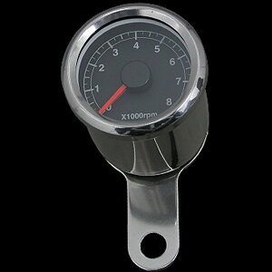 【メーカー在庫あり】 ネオファクトリー 48mm アジャスタブルタコメーター ステンレス 黒盤 白光 010882 HD店