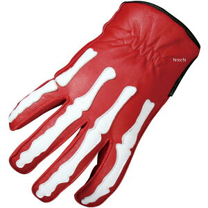 モトフィールド 秋冬モデル ウインターグローブ 赤/ホワイトボーン Mサイズ MFG-265 HD店