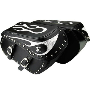 クロス Xross ラージサイドバッグ ダブルバッグ 黒 ホワイトパイソン フレア シルバースカル BSF-102-1SA HD店