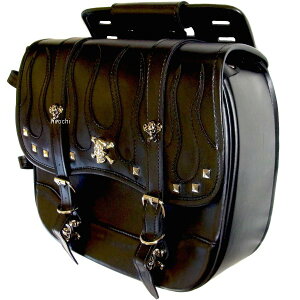 クロス Xross サドルバッグ シングル 黒 フレアステッチ シルバースカル YFF-001-3S HD店