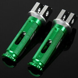 【メーカー在庫あり】 スピードラ SPEEDRA アルミ削り出しステップ レーシングタイプ ライダー用 シルバー/緑 AFPR111GN HD店