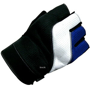 ティーズ T's TSG-39B ハーフメッシュグローブ 黒/青 Mサイズ 022033911 HD店