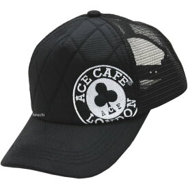 【メーカー在庫あり】 エースカフェロンドン ACE CAFE LONDON メッシュキャップ 黒/白 約55〜60cm アジャスト可能 AC003NM-BK/WH HD店