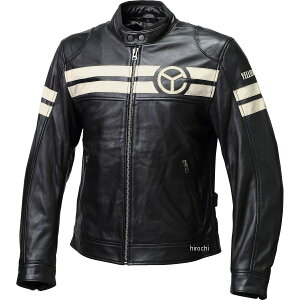 イエローコーン YeLLOW CORN 秋冬モデル レザージャケット 黒/アイボリー Lサイズ YCL-001 HD店