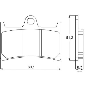 �A�R�T�b�g ACCOSSATO �u���[�L�p�b�h �G�{�����[�V����EV1 01�N XJR1300 SP Front 403-AGPA097-EV1 HD�X