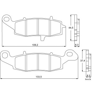�A�R�T�b�g ACCOSSATO �u���[�L�p�b�h �G�{�����[�V����EV2 11�N NINJA400 R LEFT Front 403-AGPA095-EV2 HD�X