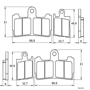 �A�R�T�b�g ACCOSSATO �u���[�L�p�b�h �G�{�����[�V����EV1 10�N-19�N VFR1200F 403-AGPA193-EV1 HD�X