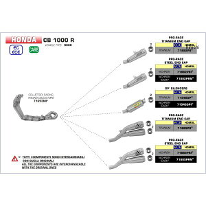 A[ ARROW tGL][Xg PRO RACE 18N-20N CB1000R `^/`^Gh 71882PR+71693MI HDX