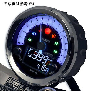 エースウェル ACEWELL 多機能デジタルメーター 15,000rpm 12Vバッテリー車 汎用 黒文字盤 CV080-602B HD店