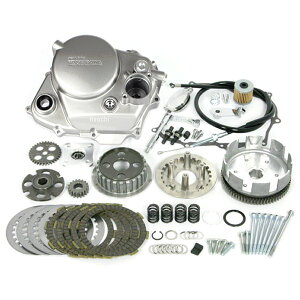 SP武川 スペシャルクラッチキット WET/スリッパー/ワイヤー式 エイプ100/50、XR100/50モタード シルバー塗装 02-01-0437 HD店