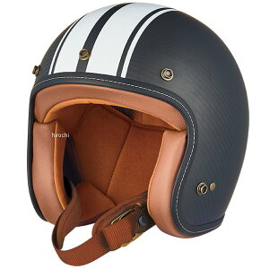 【メーカー在庫あり】 ジーロット ZEALOT ジェットヘルメット FlyboyJet2 CARBON HYBRID スタンダード マット 白ストライプ/ブラウン Lサイズ FJ0021/L HD店