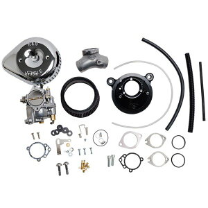 S&Sサイクル スーパーGキャブレター&スラッシャーティアドロップステルスエアクリーナーキット 06年 ツインカム クローム 110-0152 HD店