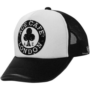 エースカフェロンドン ACE CAFE LONDON ナイロンメッシュキャップ サークル 白 AC005UM_WH HD店