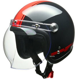 山城 ジェットヘルメット BARTON BC-10 リード工業コラボモデル 黒×赤 フリーサイズ (57-60cm未満) 4952652151745 HD店