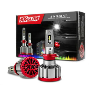 �yUSA�݌ɂ���z XK Glow RGB 2In1 LED �w�b�h���C�g Bulb Million Color XK�N���[�� App RGB/LED �w�b�h���C�g�L�b�g 2x H11 xkgXK045004-H11 HD�X