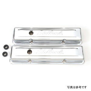 �yUSA�݌ɂ���z Edelbrock Valve Cover Signature�V���[�Y �V�{���[ 1959-1986 262-400 CI V8 Low Chrome ede4449 HD�X