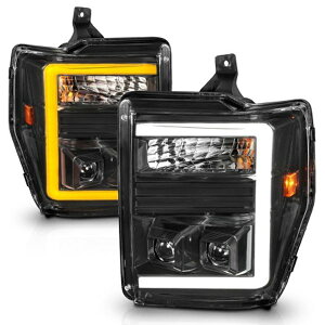 yUSA݌ɂz ANZO 08-10 tH[h F-250 - F-550 Super Duty vWFN^[wbhCg w/ Light Bar Switchback ubN Housing anz111586 HDX