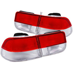 【USA在庫あり】 ANZO 1996-2000 ホンダ Civic Taillights Red/Clear - OEM 4pc anz221147 HD店