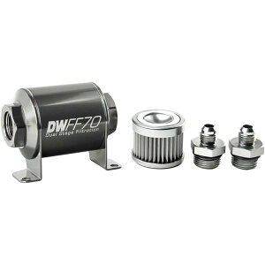 �yUSA�݌ɂ���z DeatschWerks Stainless Steel 10AN 10 Micron Universal Inline �t���[�G�� �t�B���^�[ Housing �L�b�g (70mm) dwk8-03-070-010K HD�X