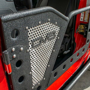 �yUSA�݌ɂ���z DV8 Offroad �W�[�v 18+ �����O���[ JL / 20+ Gladiator JT �t�����g Rock Doors w/ Perforated �A���~�j�E�� Mesh dveRDJL-01F HD�X