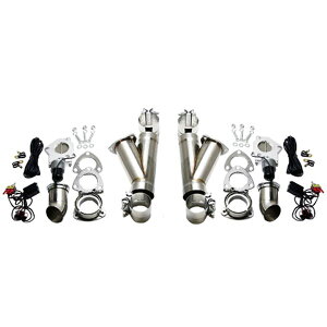 yUSA݌ɂz Granatelli 2.5in Aluminized Mild Steel Electronic Dual Exhaust Cutout System w/Slip Fit & Band Nv gms302525K HDX