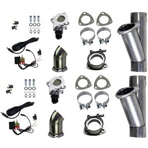 yUSA݌ɂz Granatelli 2.25in Alum Mild Steel Electronic Dual Slip Fit Exhaust Cutout w/Band Nv gms303522D HDX