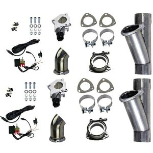 yUSA݌ɂz Granatelli 2.5in Aluminized Mild Steel Electronic Dual Exhaust Cutout w/Slip Fit & Band Nv gms303525D HDX