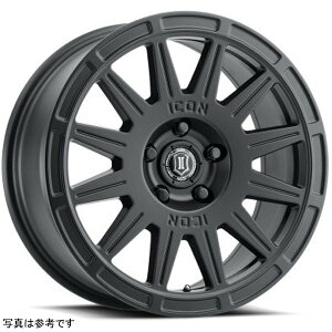 �yUSA�݌ɂ���z ICON Ricochet 17x8 5x4.5 38mm �I�t�Z�b�g 6in BS Satin �u���b�N �z�C�[�� ico7017806560SB HD�X
