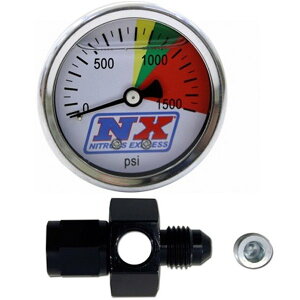 yUSA݌ɂz Nitrous Express N2O Flo-Thru Pressure Q[W (0-1500 PSI) 6AN nex15510 HDX