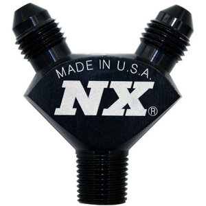�yUSA�݌ɂ���z Nitrous Express 1/8NPT x 3AN x 3AN Billet Pure-Flo Y Fitting �u���b�N nex16378 HD�X