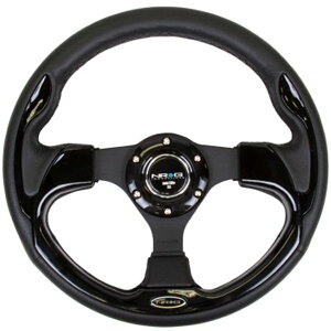 �yUSA�݌ɂ���z NRG Reinforced �X�e�A�����O�z�C�[�� (320mm) Blk w/�O���X�u���b�N Trim nrgRST-001BK HD�X