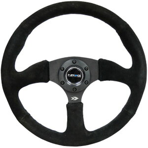 �yUSA�݌ɂ���z NRG Reinforced �X�e�A�����O�z�C�[�� (350mm / 2.5in. Deep) Blk Suede Comfort Grip w/5mm Matte Blk Spokes nrgRST-023MB-S HD�X