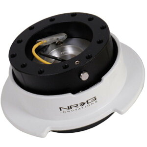 �yUSA�݌ɂ���z NRG Quick Release Kit Gen 2.5 �u���b�N / �z���C�g Ring w/Finger Grooves nrgSRK-250BK-WT HD�X