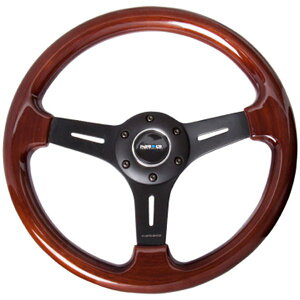 �yUSA�݌ɂ���z NRG Classic Wood Grain �X�e�A�����O�z�C�[�� (330mm) Wood Grain w/�}�b�g�u���b�N 3-Spoke Center nrgST-015-1BK HD�X