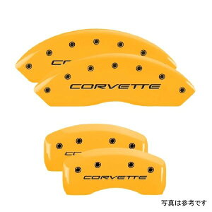 �yUSA�݌ɂ���z MGP 4 Caliper Covers Engraved �t�����g & ���� C5/Corvette Yellow �t�B�j�b�V�� �u���b�N ch mgp13007SCV5YL HD�X